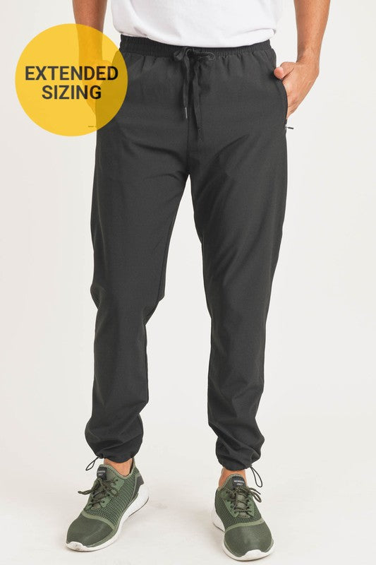 Extended Size-Cinched Ankle Active Joggers