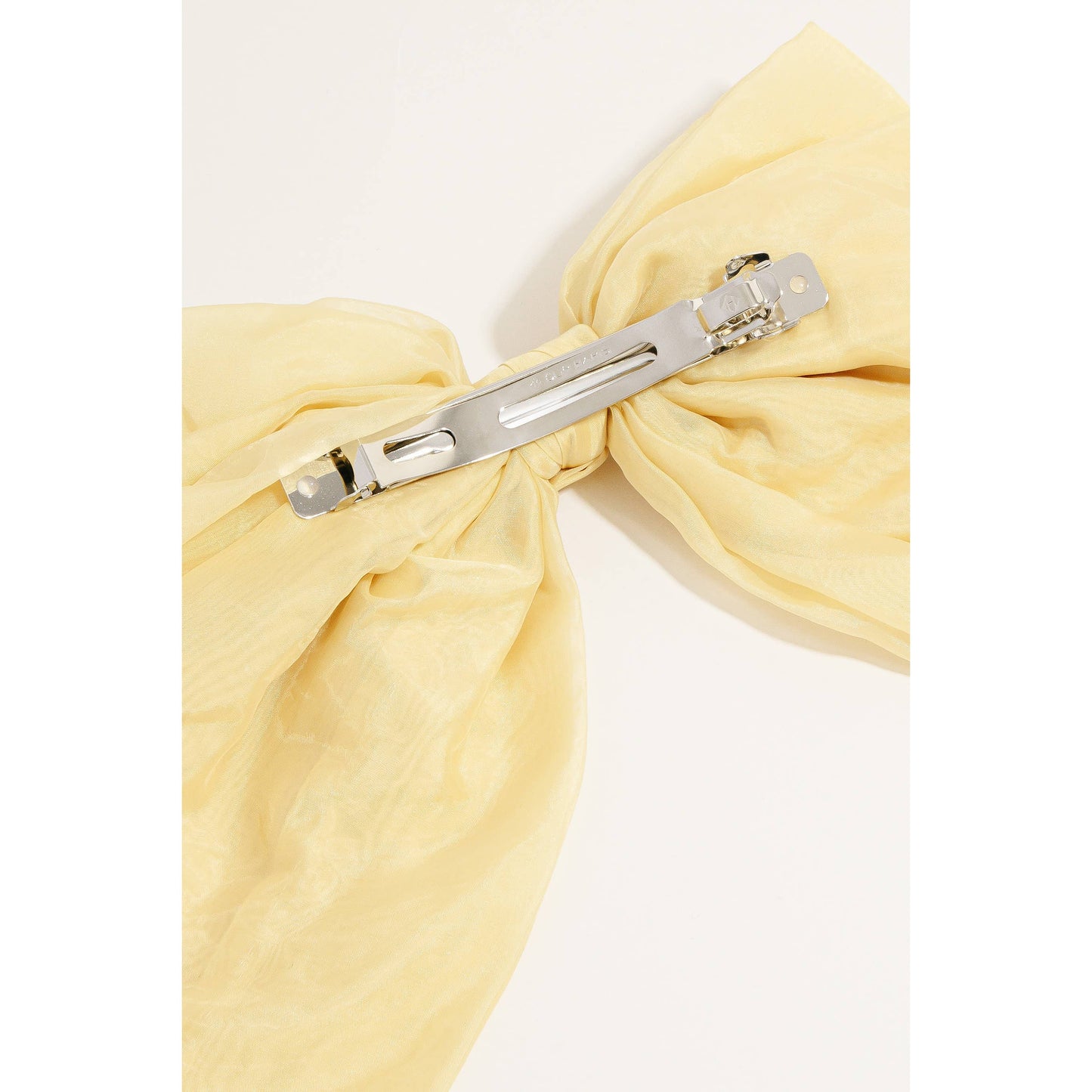 Layered Ribbon Bow Hair Clip-Yellow