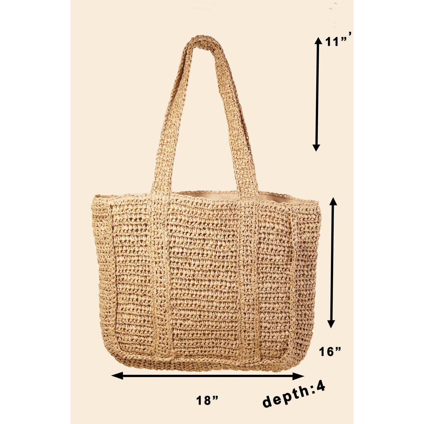 Straw Braided Pattern Tote Bag - 21 Kouture