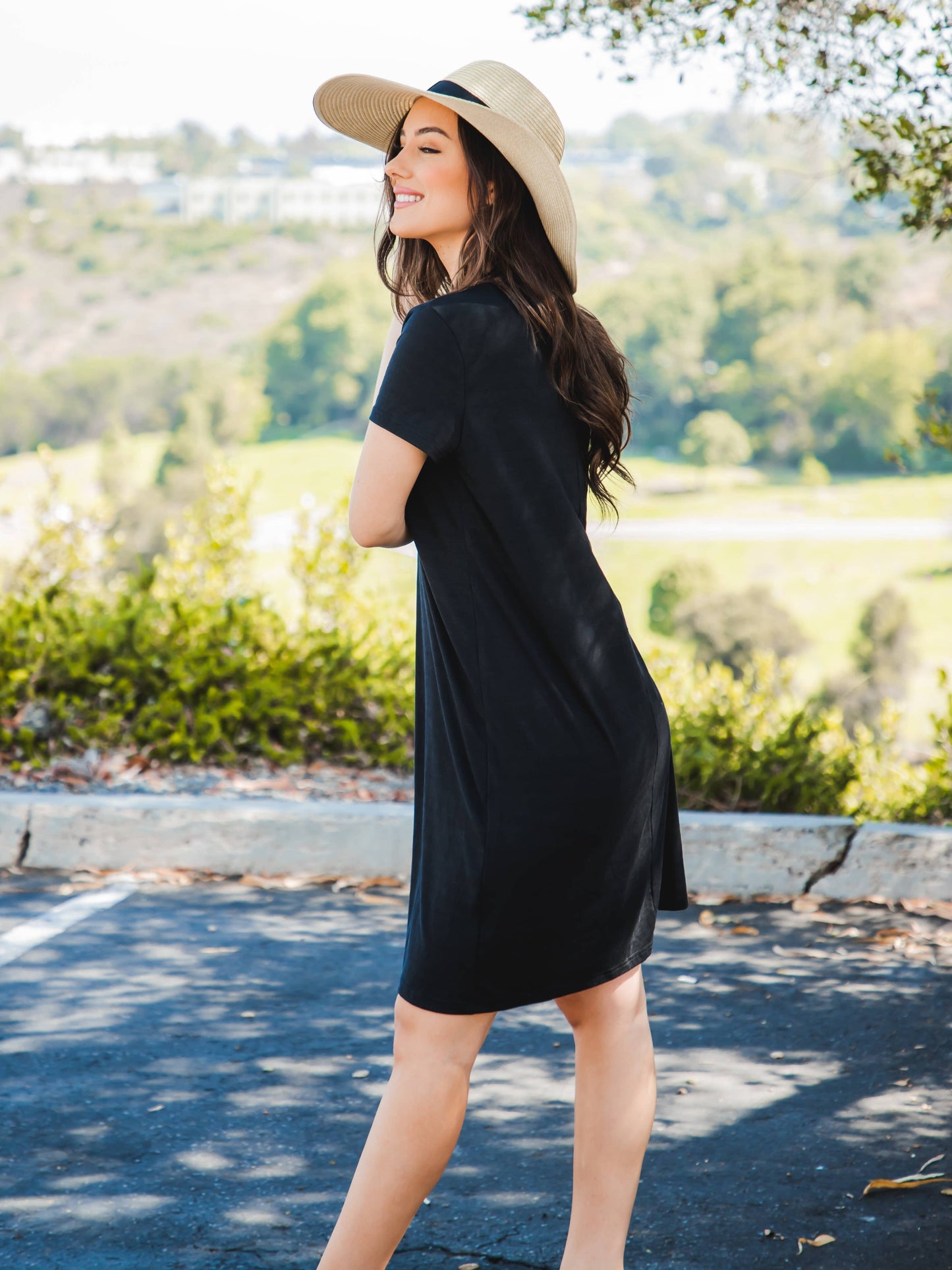 Heather T-shirt Dress- Black