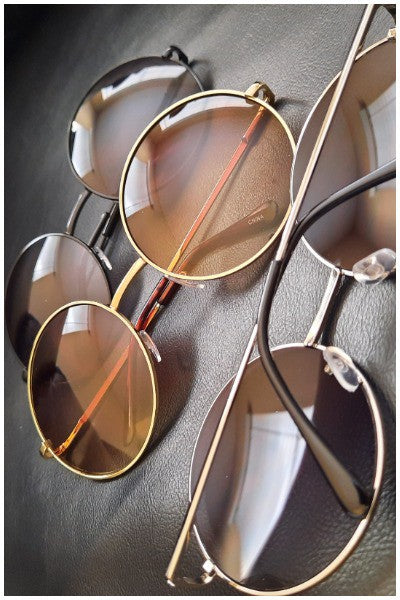 Classic Round Frame Sunglasses - SHOP SIS