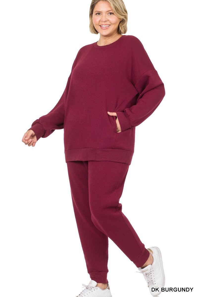 Chill For Real-Curvy Jogger Set - SHOP SIS