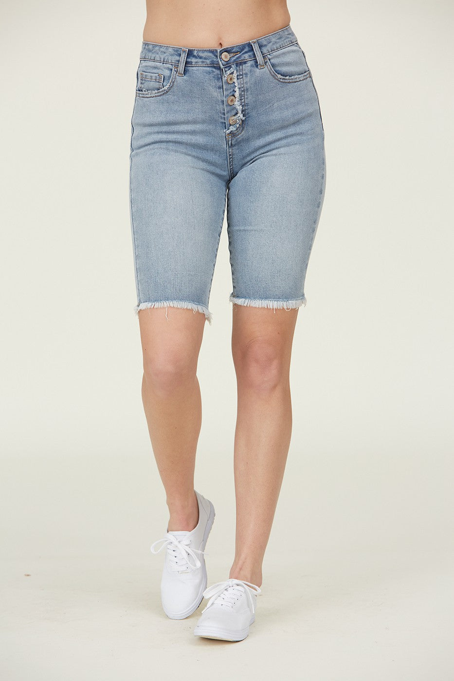 High Rise Denim Shorts - SHOP SIS