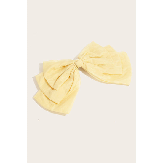 Layered Ribbon Bow Hair Clip-Yellow