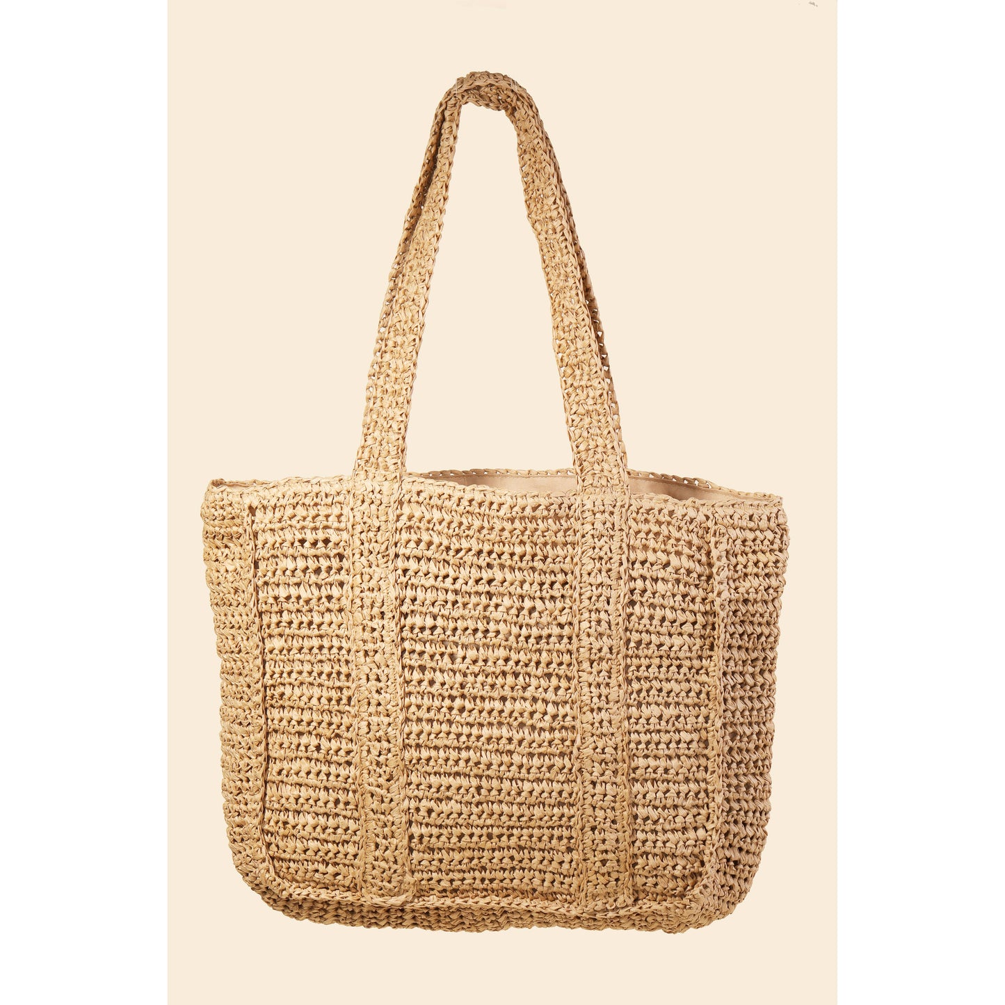 Straw Braided Pattern Tote Bag - 21 Kouture