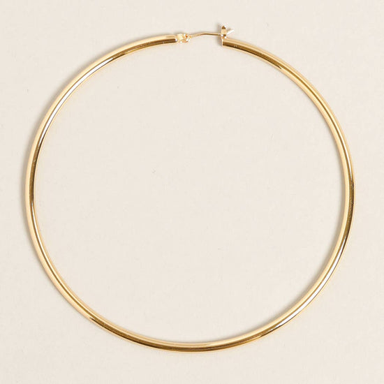 XL-14K Gold Dipped Pin Catch Hoop Earrings: ONE SIZE / GD