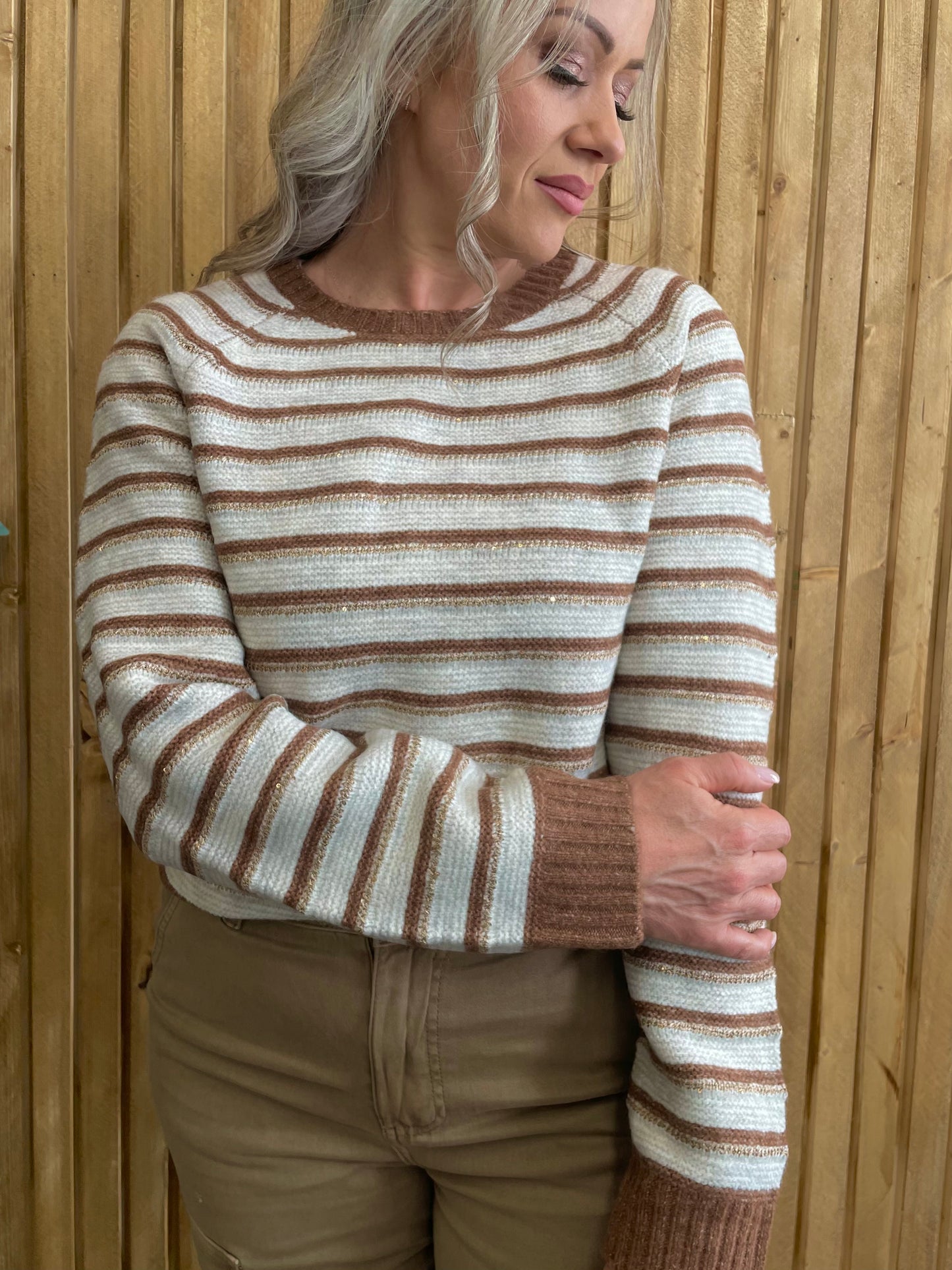 Noel Striped Sequin Sweater