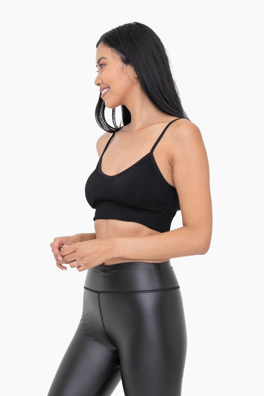 Seamless Ribbed Low Back Cami Sports Bra