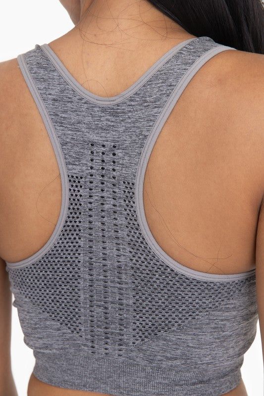 Perforated Racerback Sports Bra