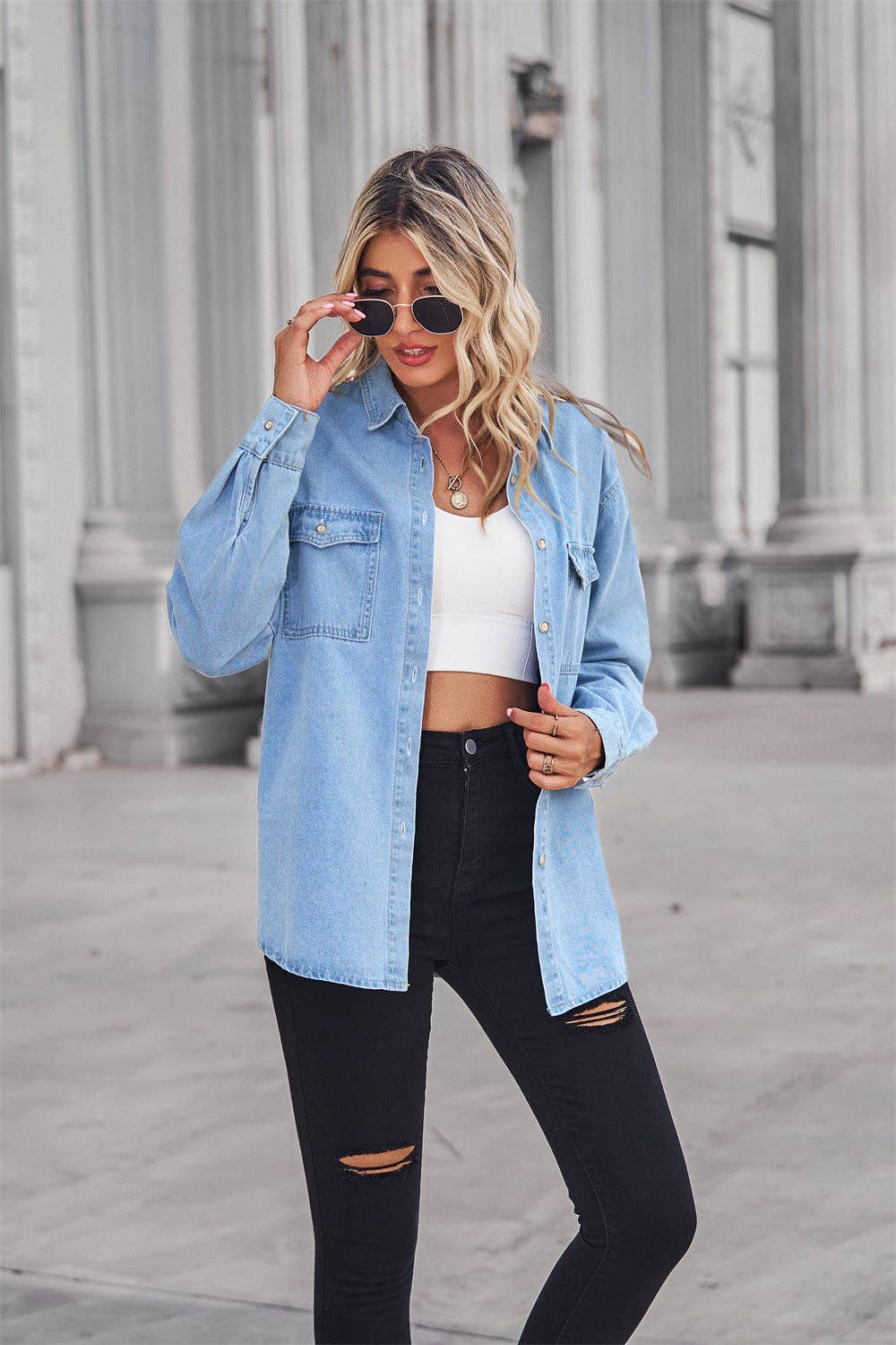 Denim Button Down Shirt