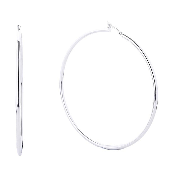 XL-14K Gold Dipped Pin Catch Hoop Earrings: ONE SIZE / GD