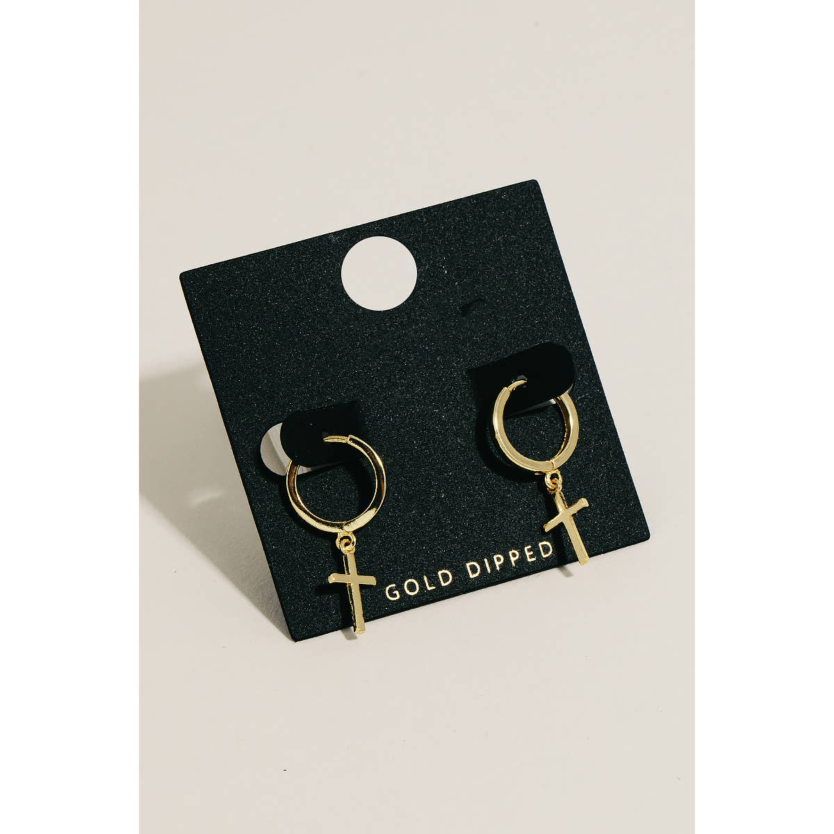 Cross Charm Hoop Earrings