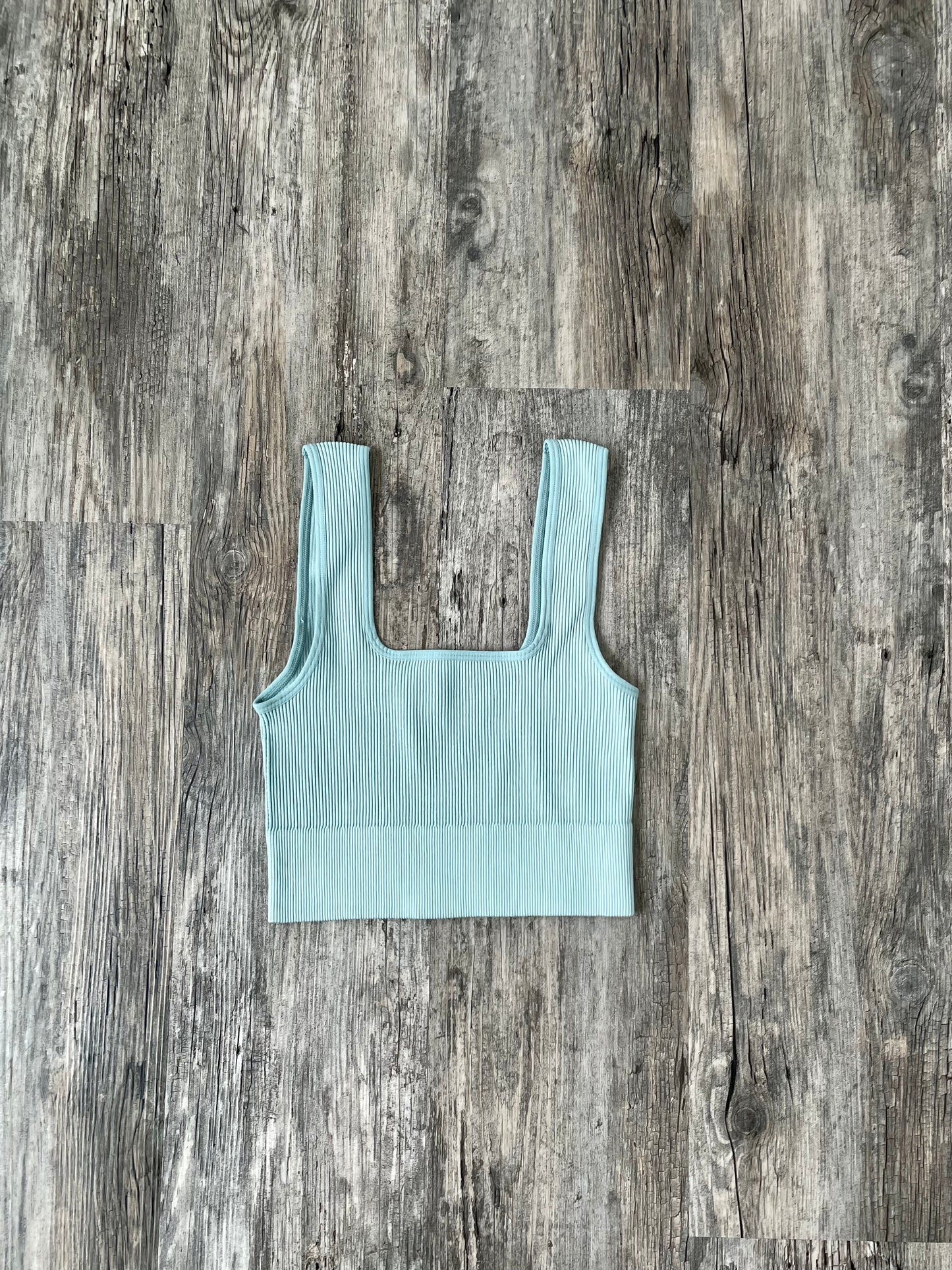 Ribbed square neck tank top - SHOP SIS