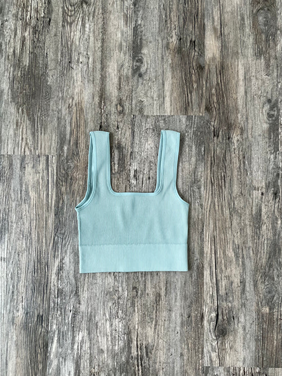 Ribbed square neck tank top - SHOP SIS