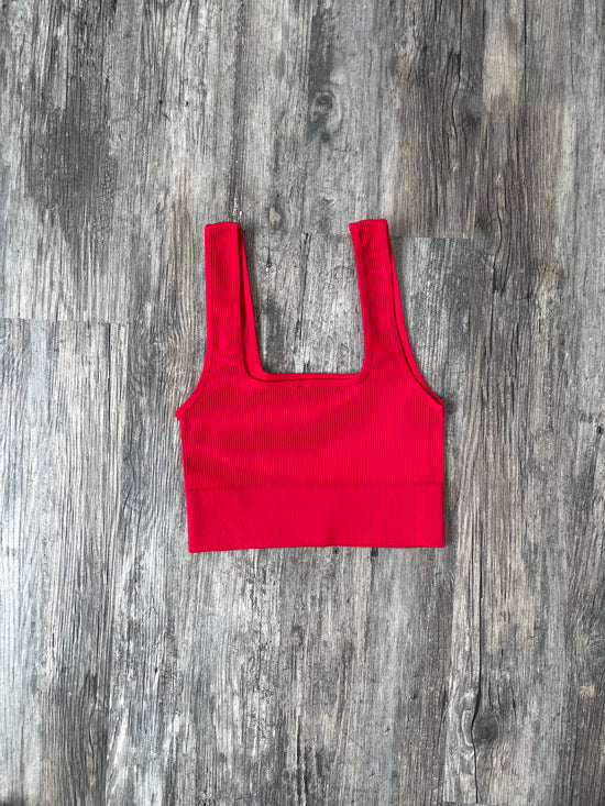 Ribbed square neck tank top - SHOP SIS