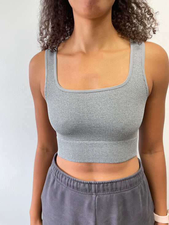 Ribbed square neck tank top - SHOP SIS