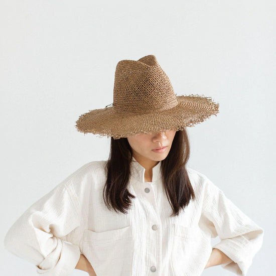 TESSA SEAGRASS FEDORA - BROWN - SHOP SIS